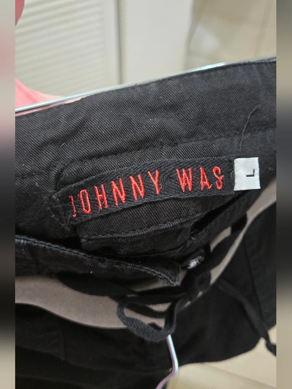 Johnny Was Hinga Wide Leg Embroidered Cargo Pants Black Boho Floral Size L - Picture 14 of 15